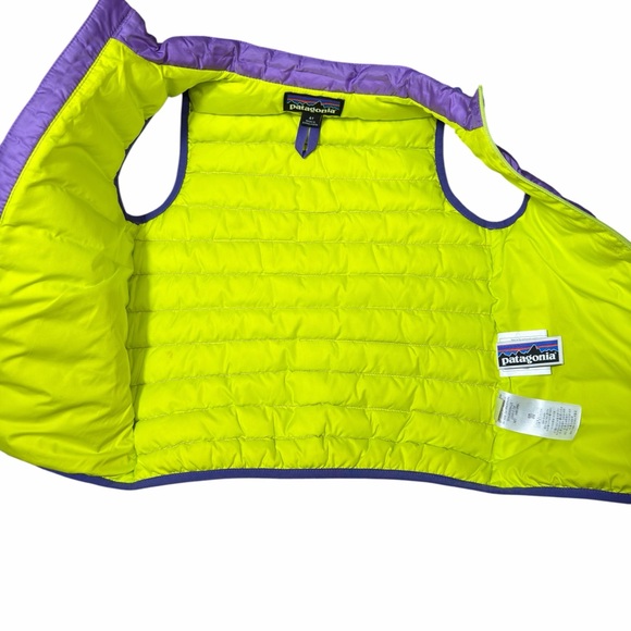 Patagonia Toddler Purple & Lime Green Puffer Vest - Picture 6 of 6